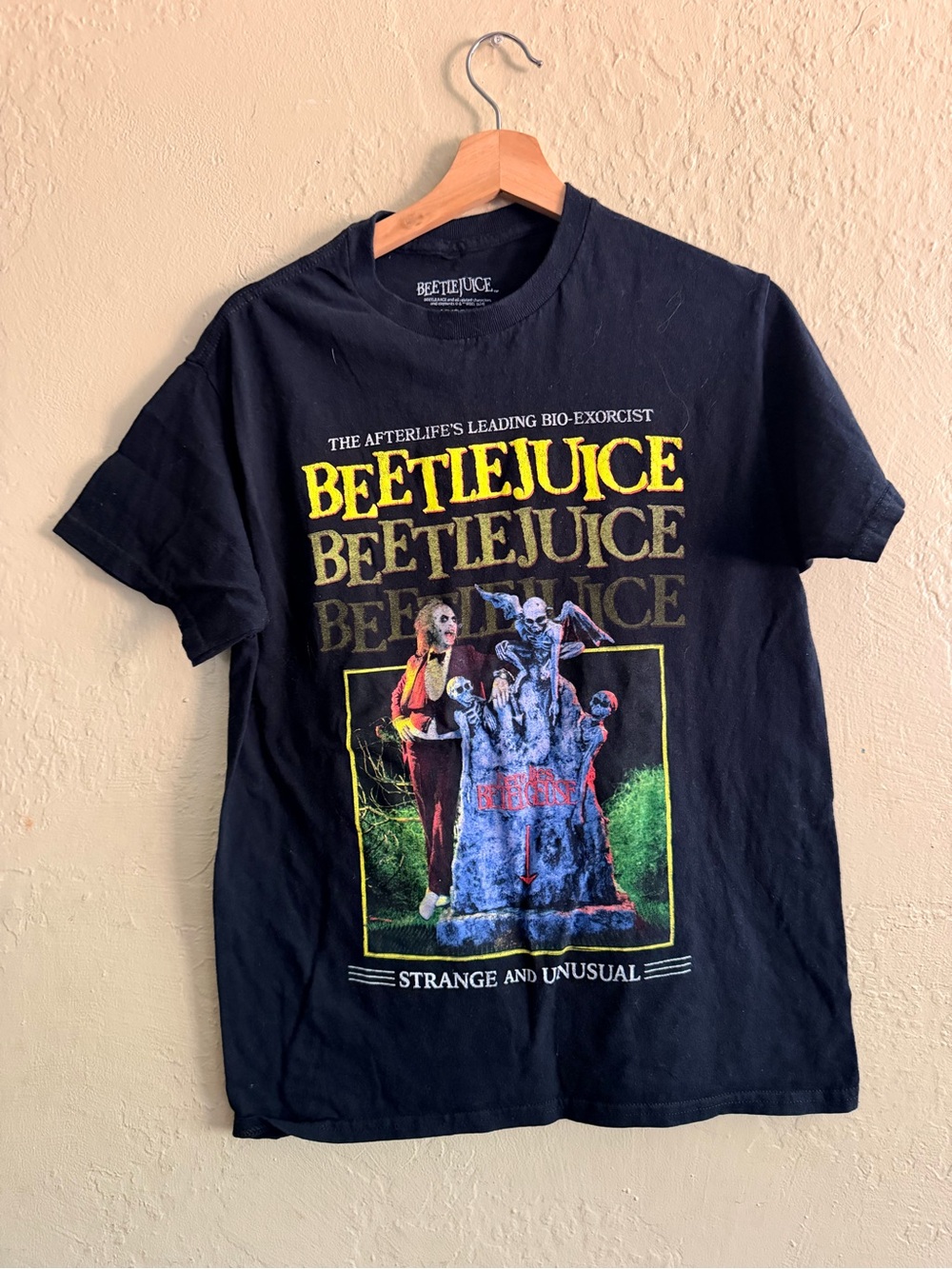 Beetlejuice Graphic Tee - Black with Yellow Print